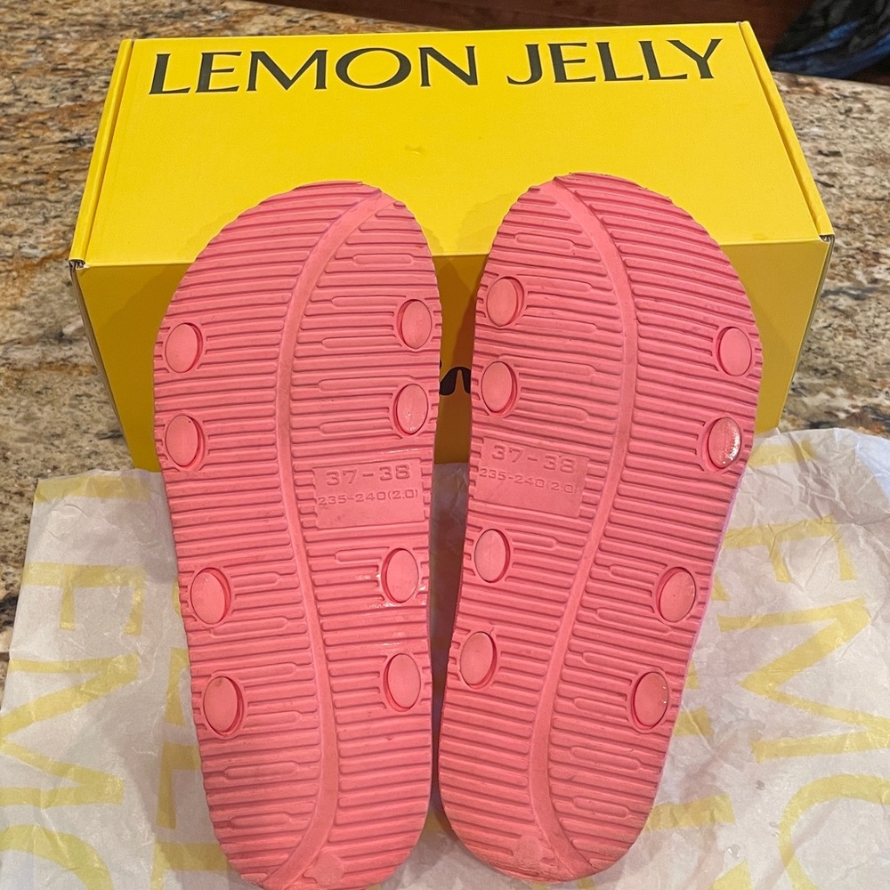 Women's Flamingo Pink LEMON JELLY slides - Picture 7 of 10